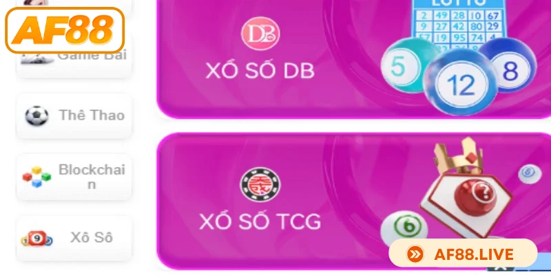 Các hình thức xổ số AF88 phổ biến
